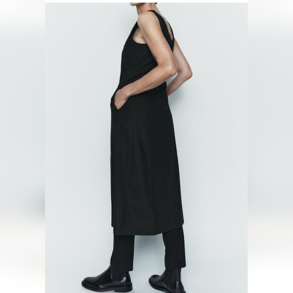 Zara nwt dk grey jumper dress midi acadamia classic designer wool 9220/567 - Picture 3 of 5